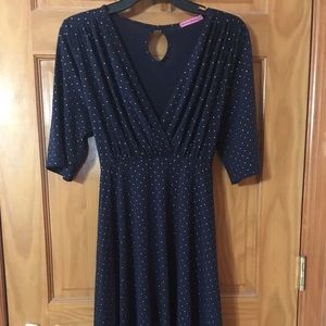 Dress with gold polka dots